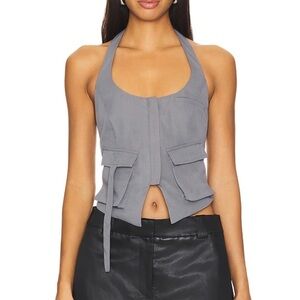 NWT superdown Kamryn halter top - grey